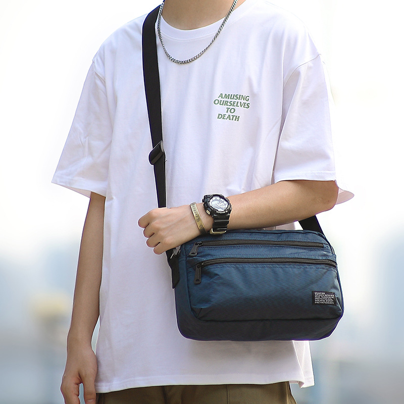 男性用ミニマリストクロスボディスリングバッグ、日本風メッセン - Travel Accessories In Japan のレビューと価格