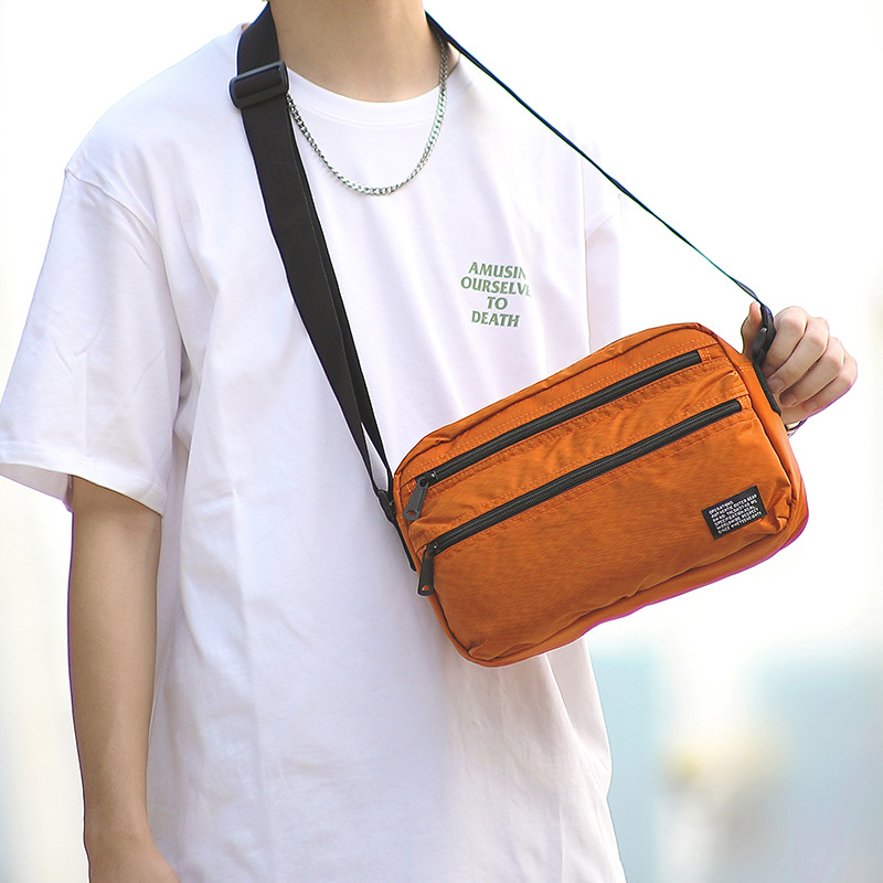 男性用ミニマリストクロスボディスリングバッグ、日本風メッセン - Travel Accessories In Japan のレビューと価格