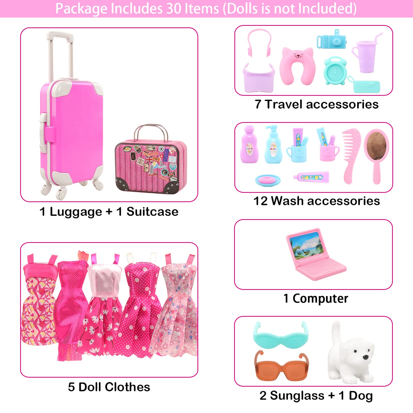 バワ-女の子のための人形の服とアクセサリー,ファッショナブル - Travel Accessories Kids のレビューと価格