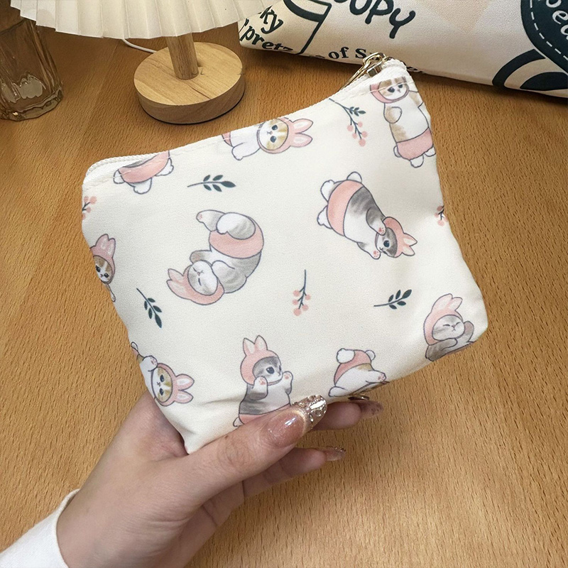 和風モフサンドサメ猫メイクアップバッグ漫画キャンバス収納バッ - Travel Accessories In Japan のレビューと価格