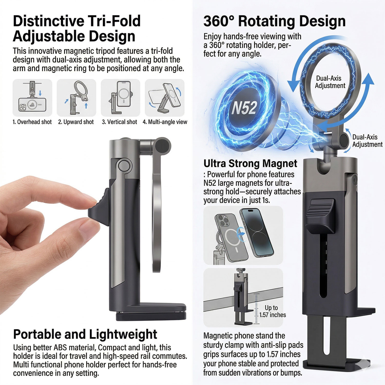 調整可能なユニバーサルマグネット式携帯電話ホルダー 旅行必需 - Phone Holder Airplane のレビューと価格