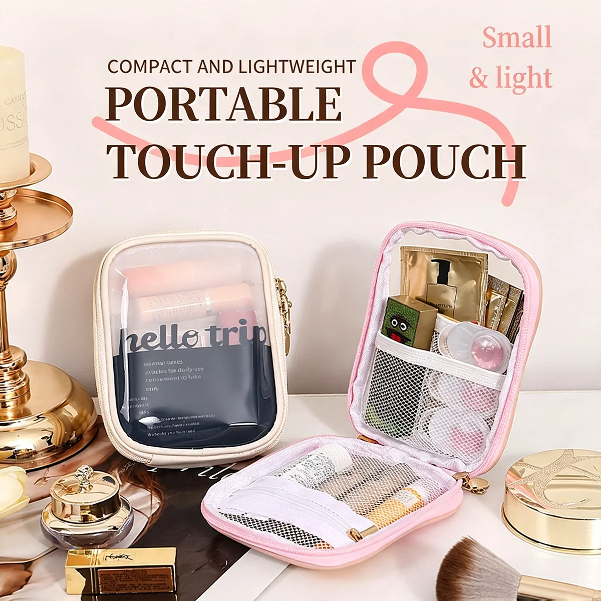 透明ポータブルコスメポーチ、口紅オーガナイザー、トラベルポー - Cable Organizer Travel のレビューと価格