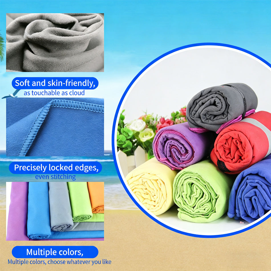 1PC マイクロファイバービーチタオル速乾性軽量コンパクトソ - Travel Towel Quick Dry のレビューと価格