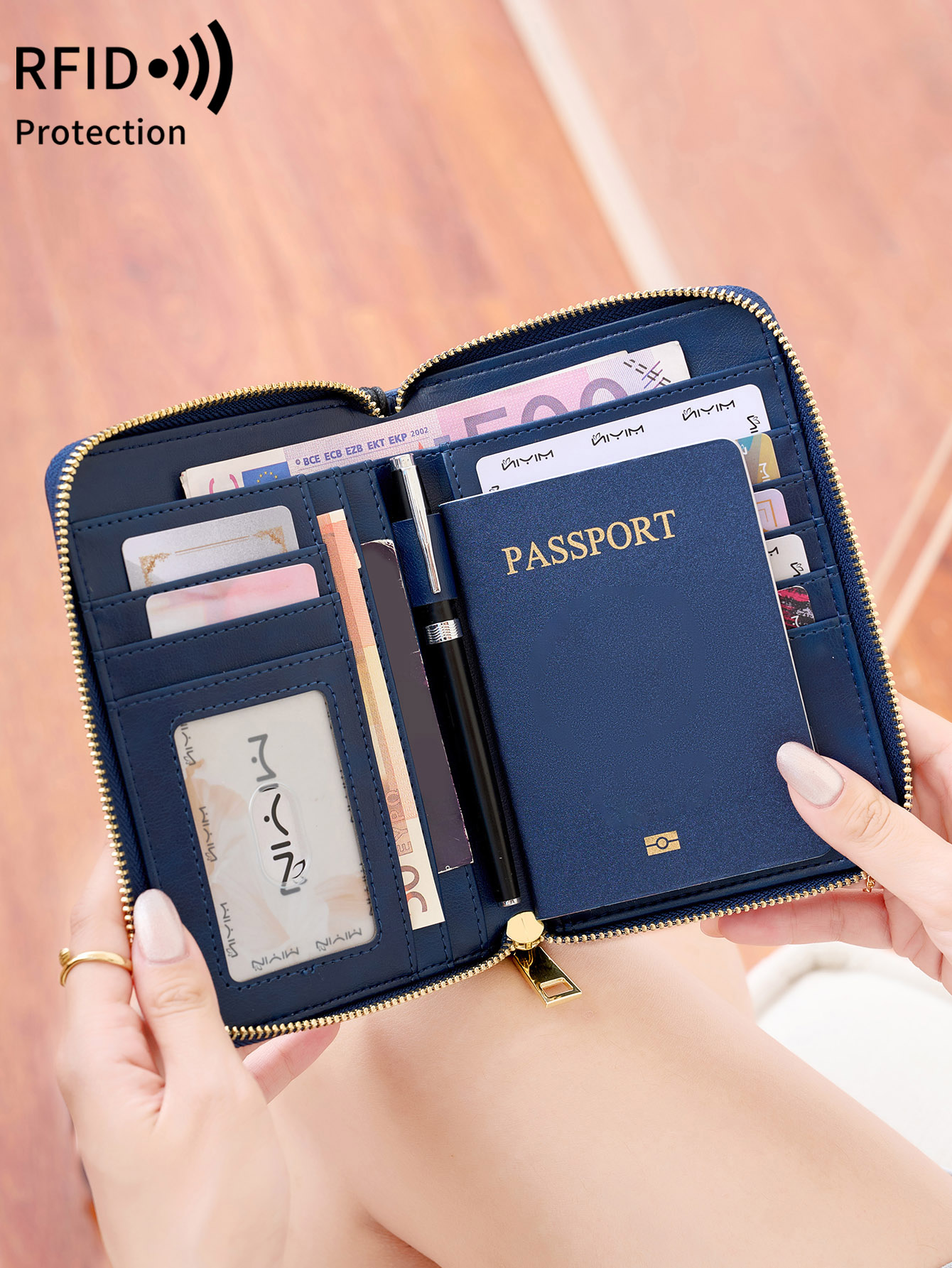 RFID シールド付きパスポートホルダー 二つ折りトラベルウ - Travel Accessories For Plane のレビューと価格