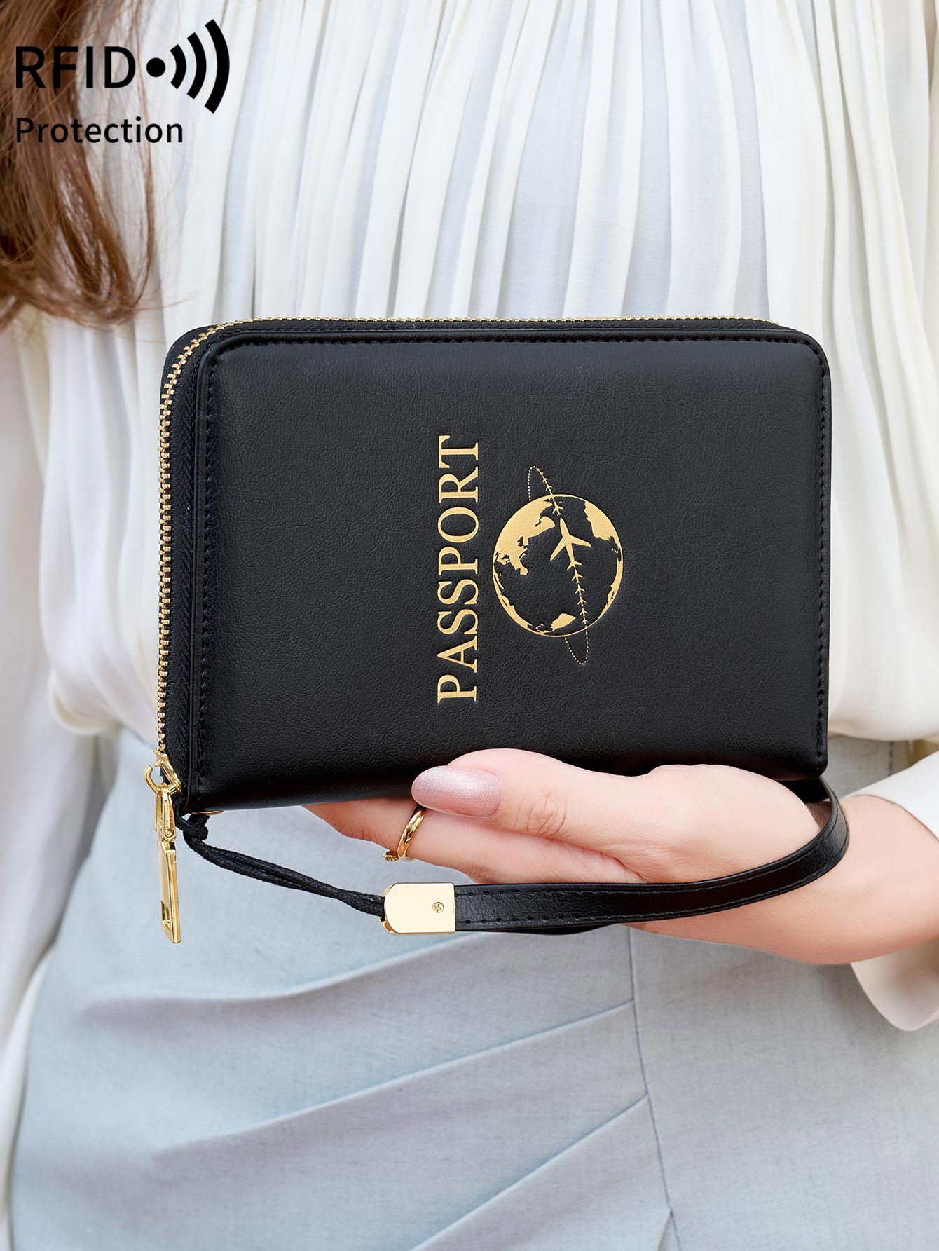 RFID シールド付きパスポートホルダー 二つ折りトラベルウ - Travel Accessories For Plane のレビューと価格