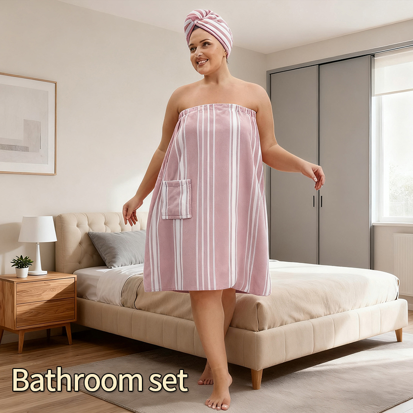 高級ストライプ柄ウェアラブルバスタオルドレス - 速乾性、超 - Travel Towel Quick Dry のレビューと価格