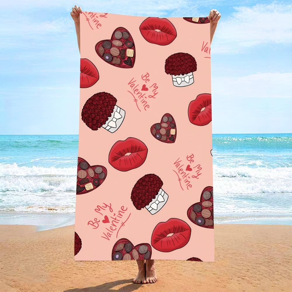 ハートシンボルバスタオル 27x55インチ ビーチタオル マ - Travel Towel Quick Dry のレビューと価格