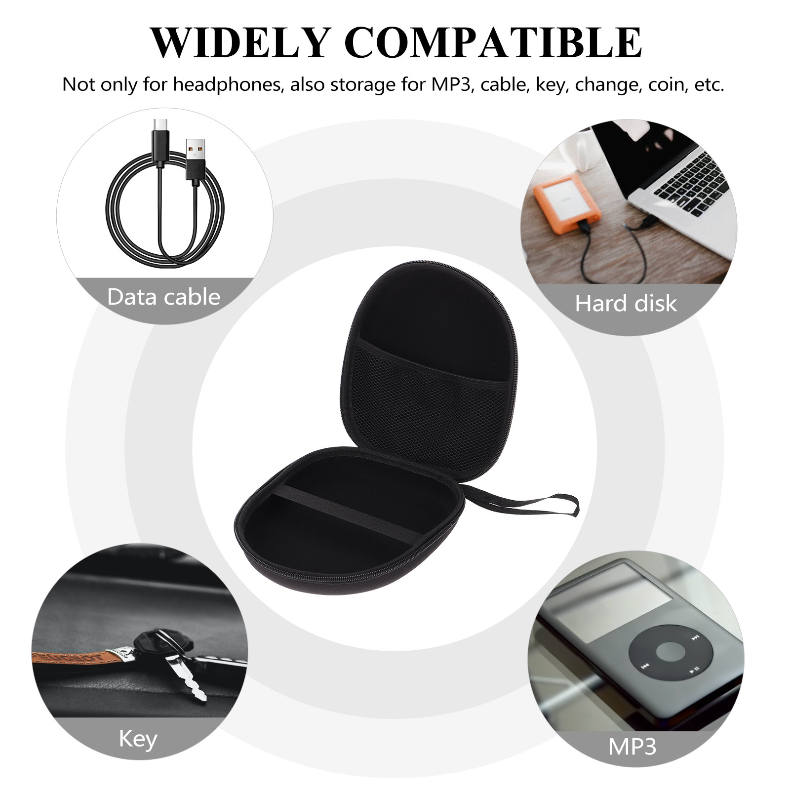 1個入りヘッドホンケース ポータブル収納バッグ ジッパー付き - Cable Organizer Travel のレビューと価格