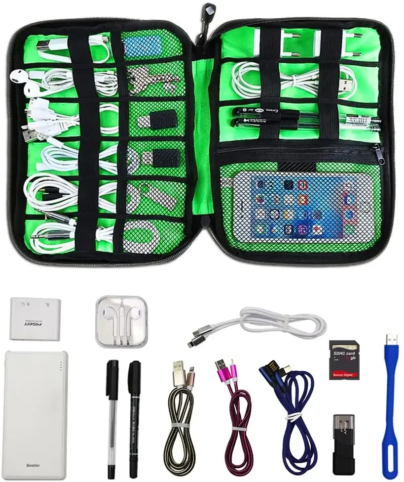 ケーブルオーガナイザー収納バッグシステムキットケース USB - Cable Organizer Travel のレビューと価格