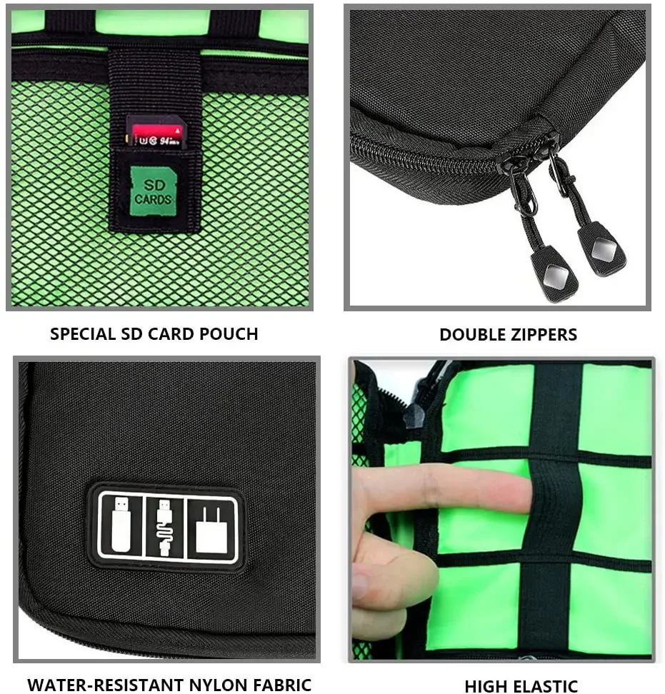 ケーブルオーガナイザー収納バッグシステムキットケース USB - Cable Organizer Travel のレビューと価格